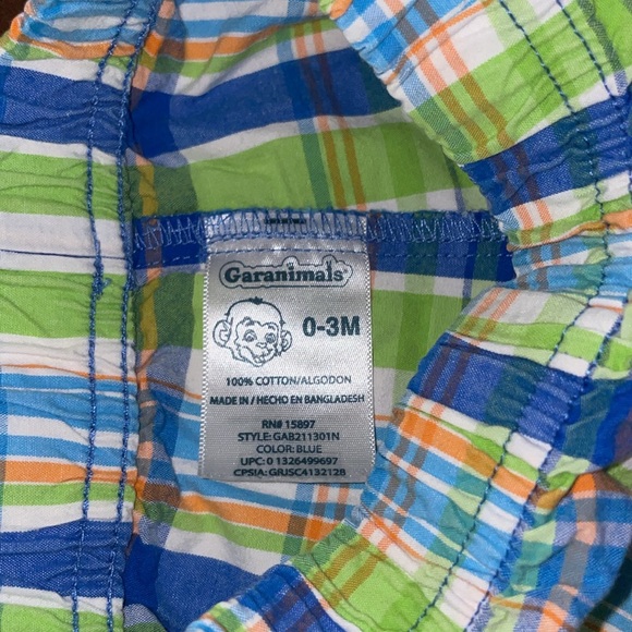 Garanimals Brightly Colored Cotton Plaid Cargo Elastic Waist Pull Up Shorts - Picture 4 of 4